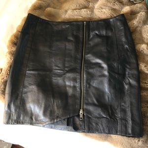 FAUX black leather skirt